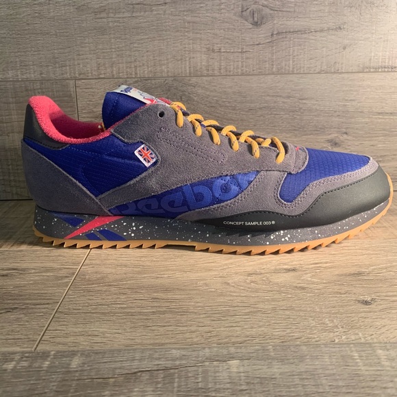 Reebok CL Leather Ripple MU Ash Grey Pink Purple - Picture 2 of 6